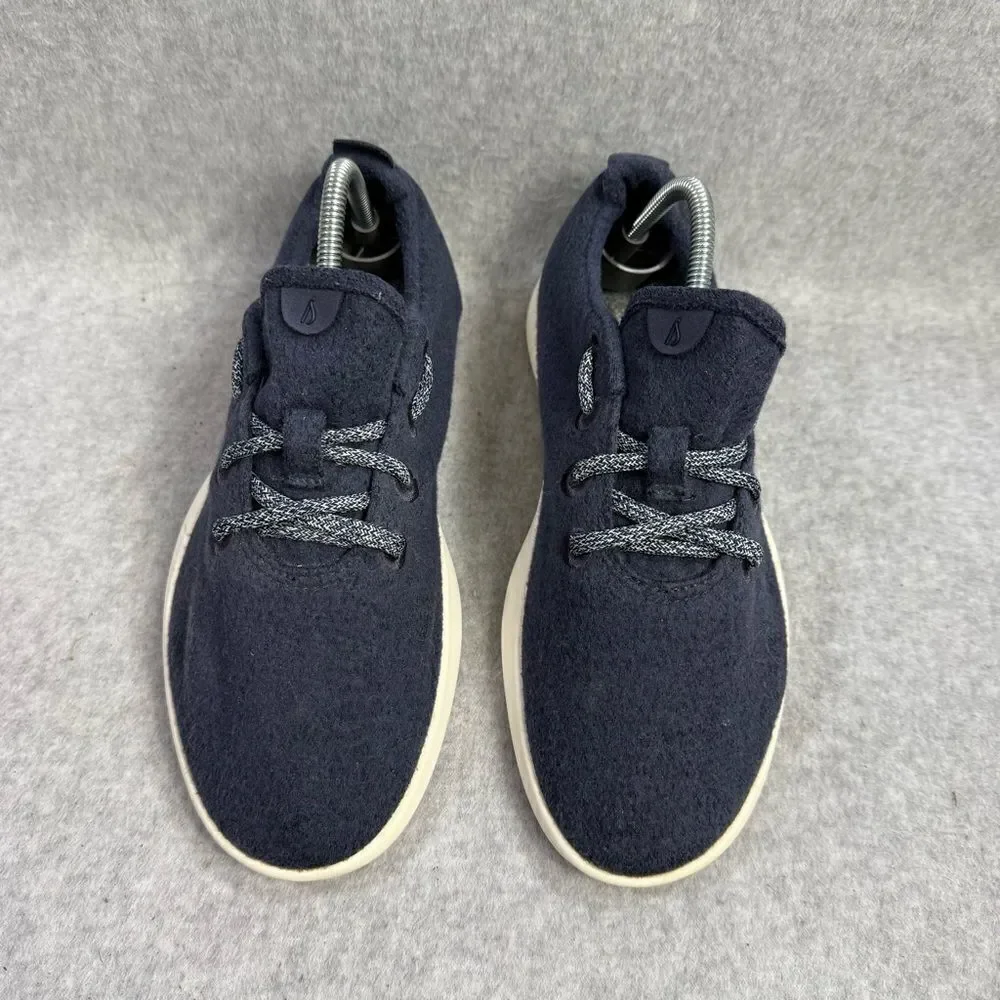 Allbirds Shoes Womens 8 Wool Runner WR Navy Blue White‎ Low Top Casual Sneakers